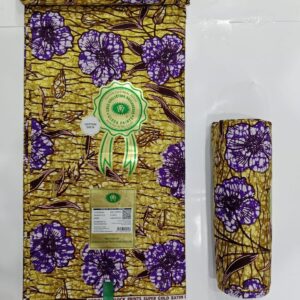 Cotton Satin - Purple & Gold Floral Print