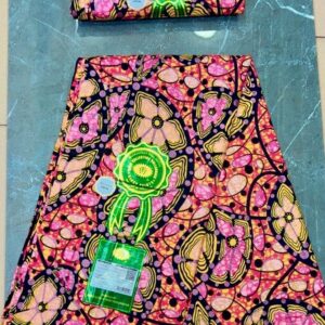 Cotton Satin - Pink Floral on Black