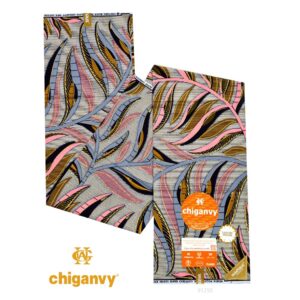 Chiganvy Cotton Poplin - Pink Leaf Design