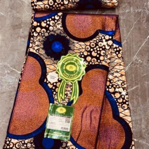 Cotton Satin - Orange & Copper Circles